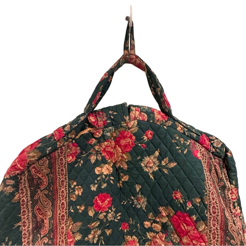 80s Vintage Vera Bradley Greenbriar Large Travel Garment Bag Paisley Floral EUC - Picture 9 of 16